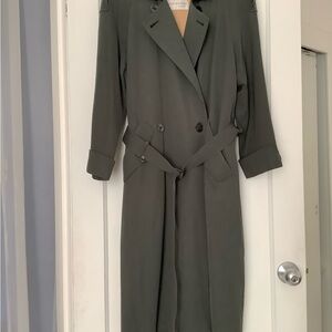 JONES NEW YORK OLIVE GREEN WOOL TRENCH COAT
